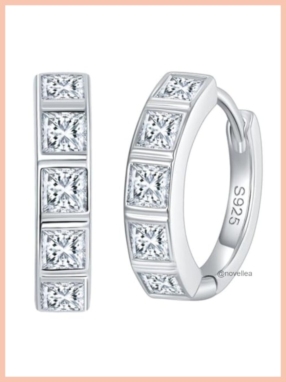 Moissanite Huggie Earrings, 925 Sterling Silver 18K White Gold Plated, 1.0 CT